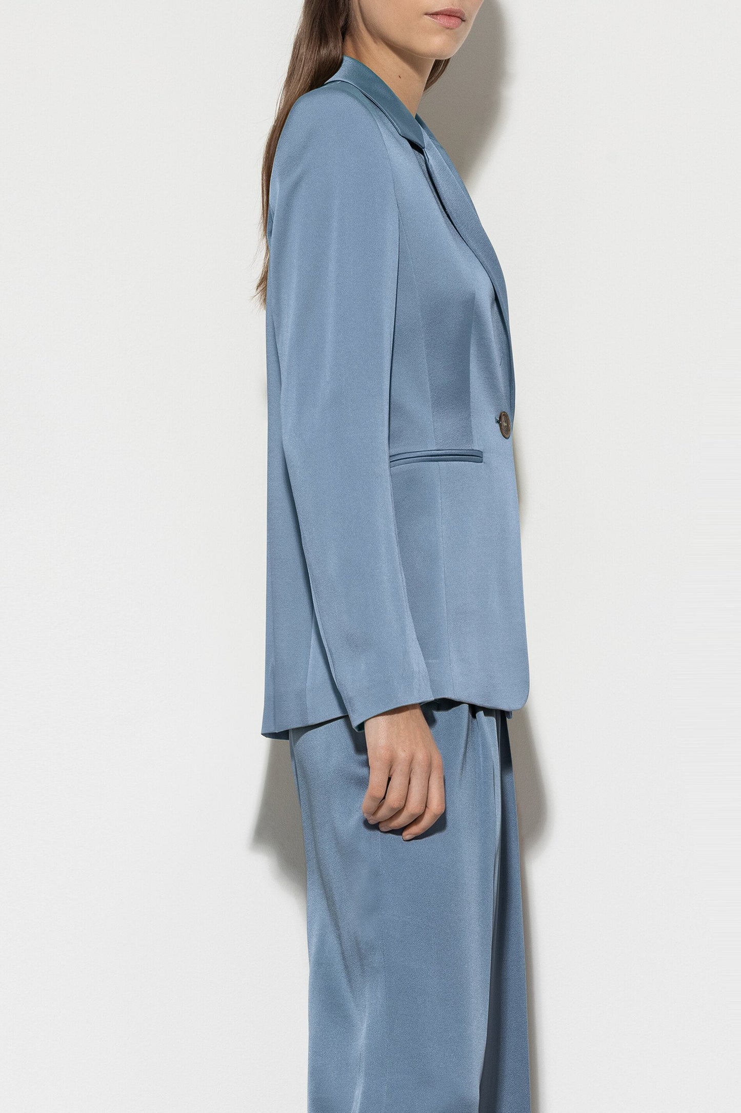 One-button Satin Blazer