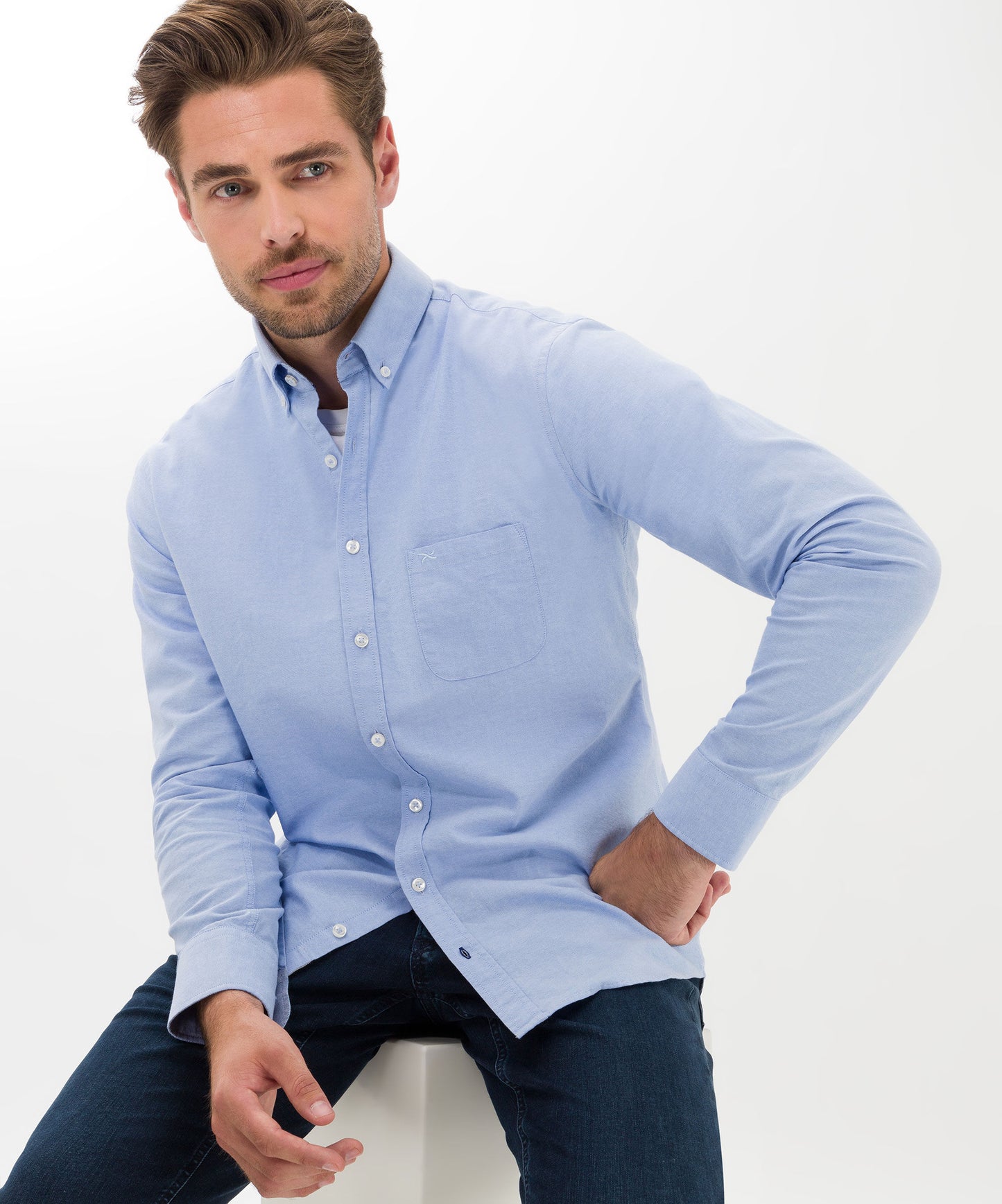 Shirt with Button Down Collar