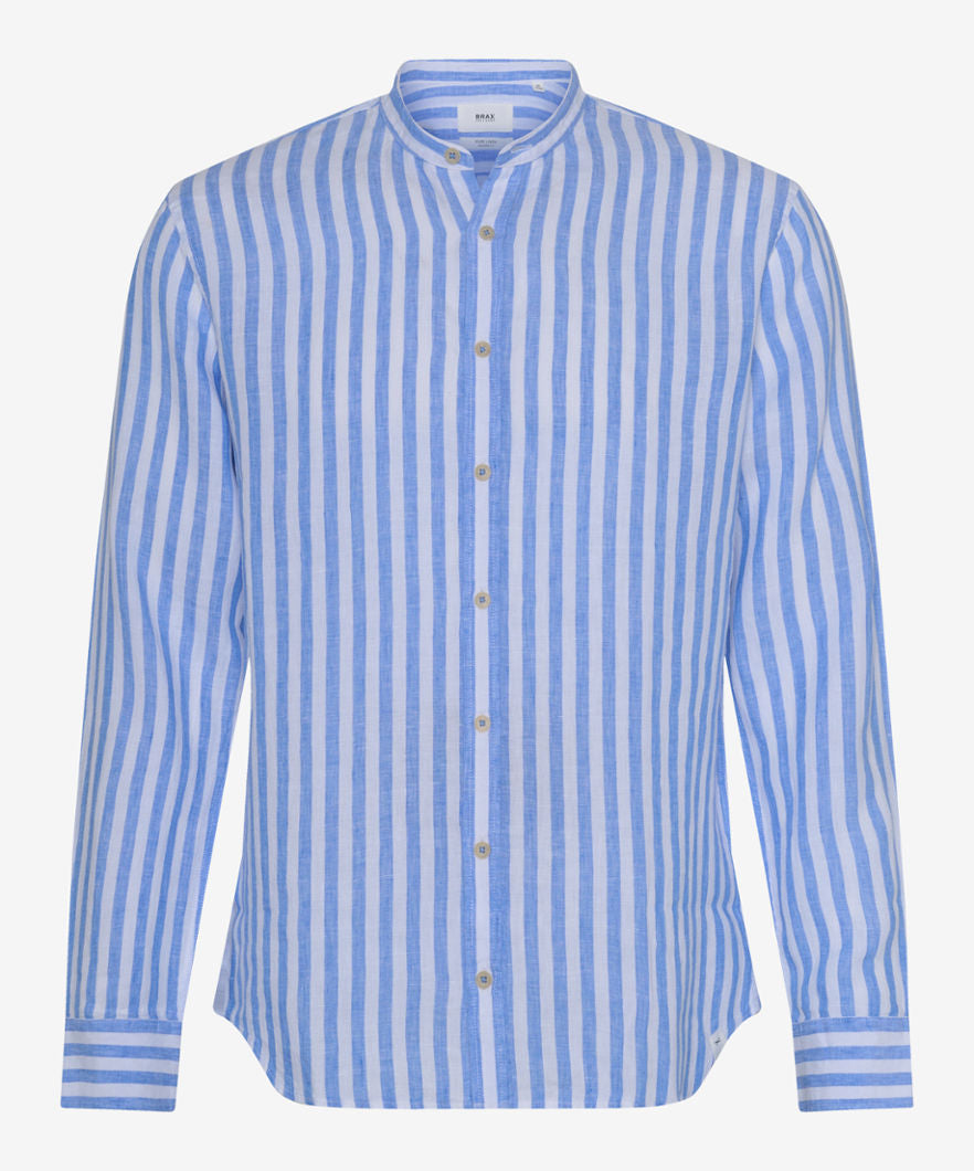 Striped shirt with Stand-up Collar