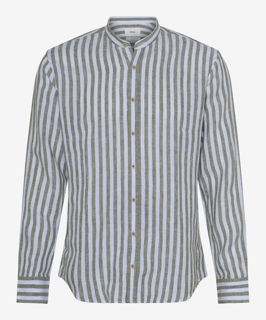 Striped shirt with Stand-up Collar