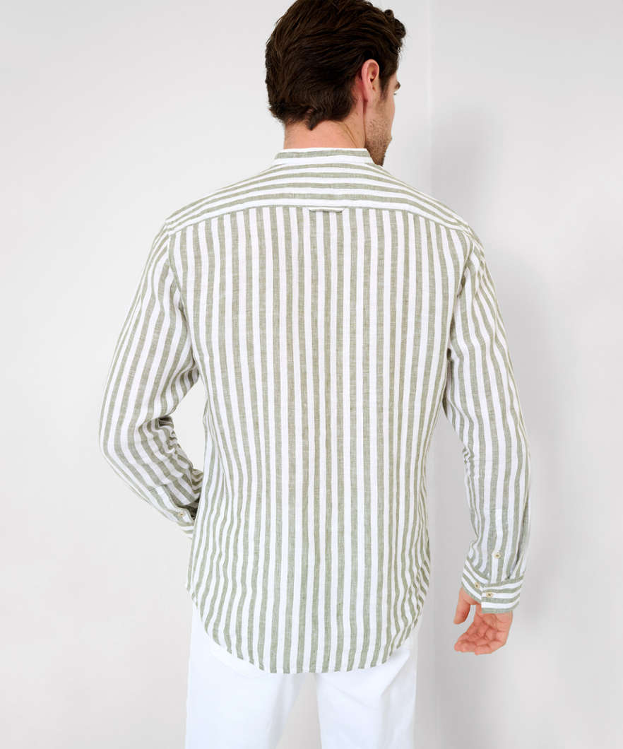 Striped shirt with Stand-up Collar