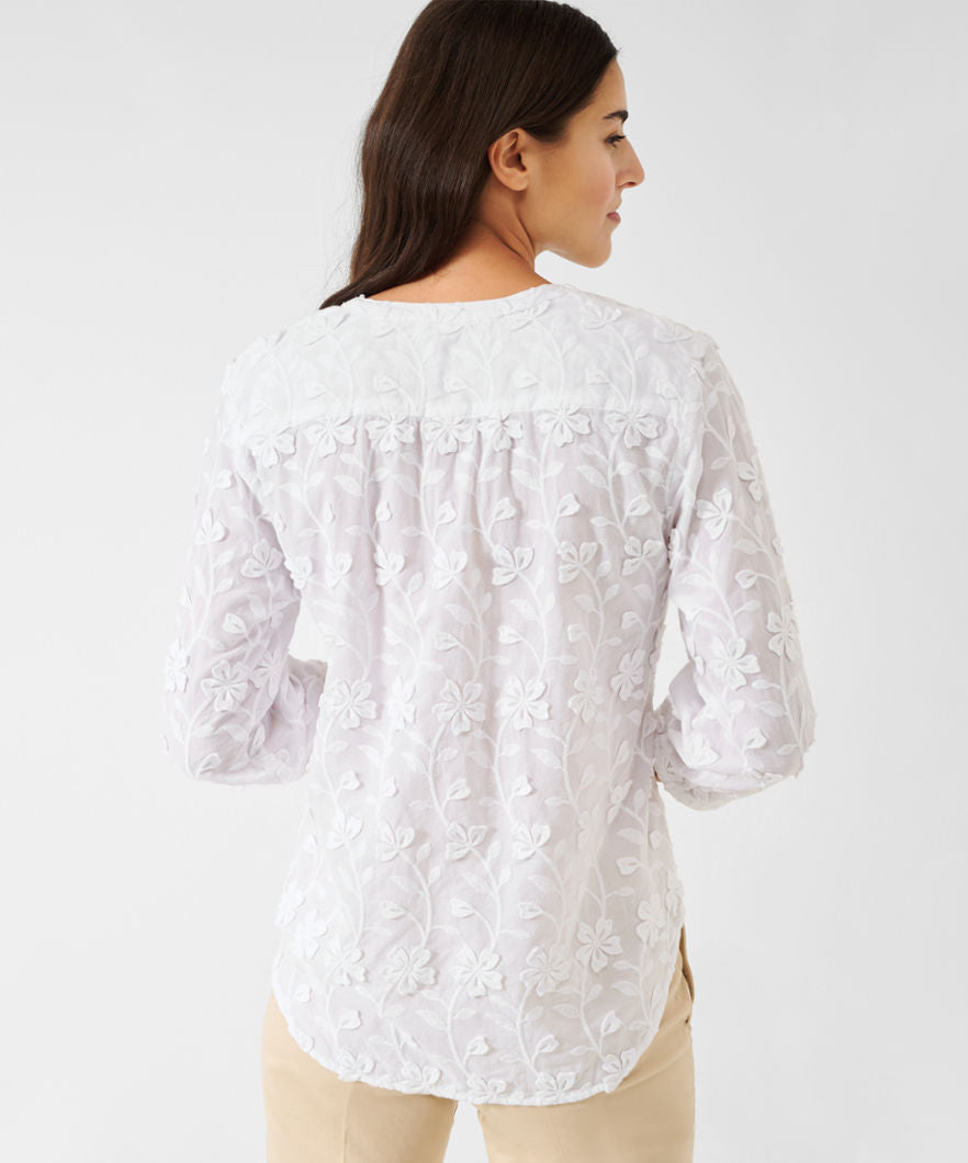 Blouse with 3D Floral Pattern