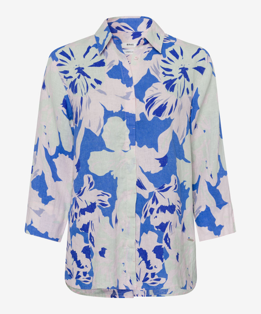 Linen Blouse with A Fashionable Print