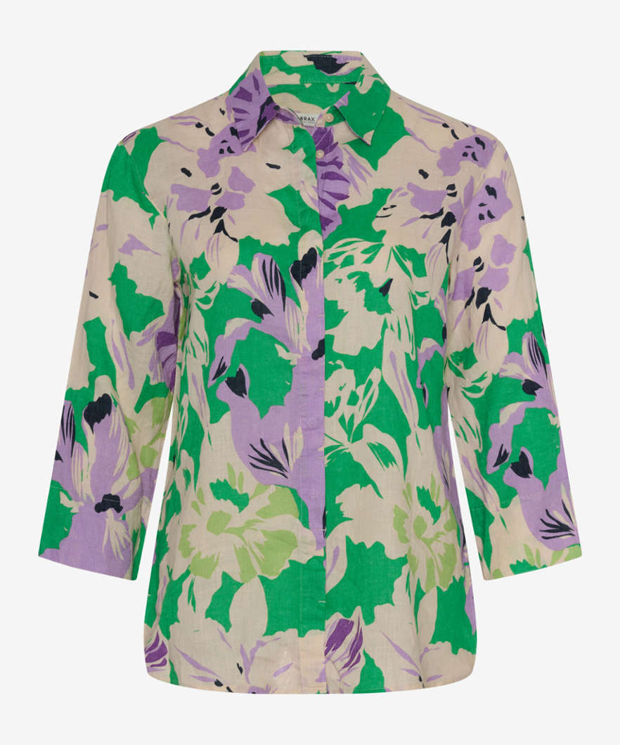 Linen Blouse with A Fashionable Print
