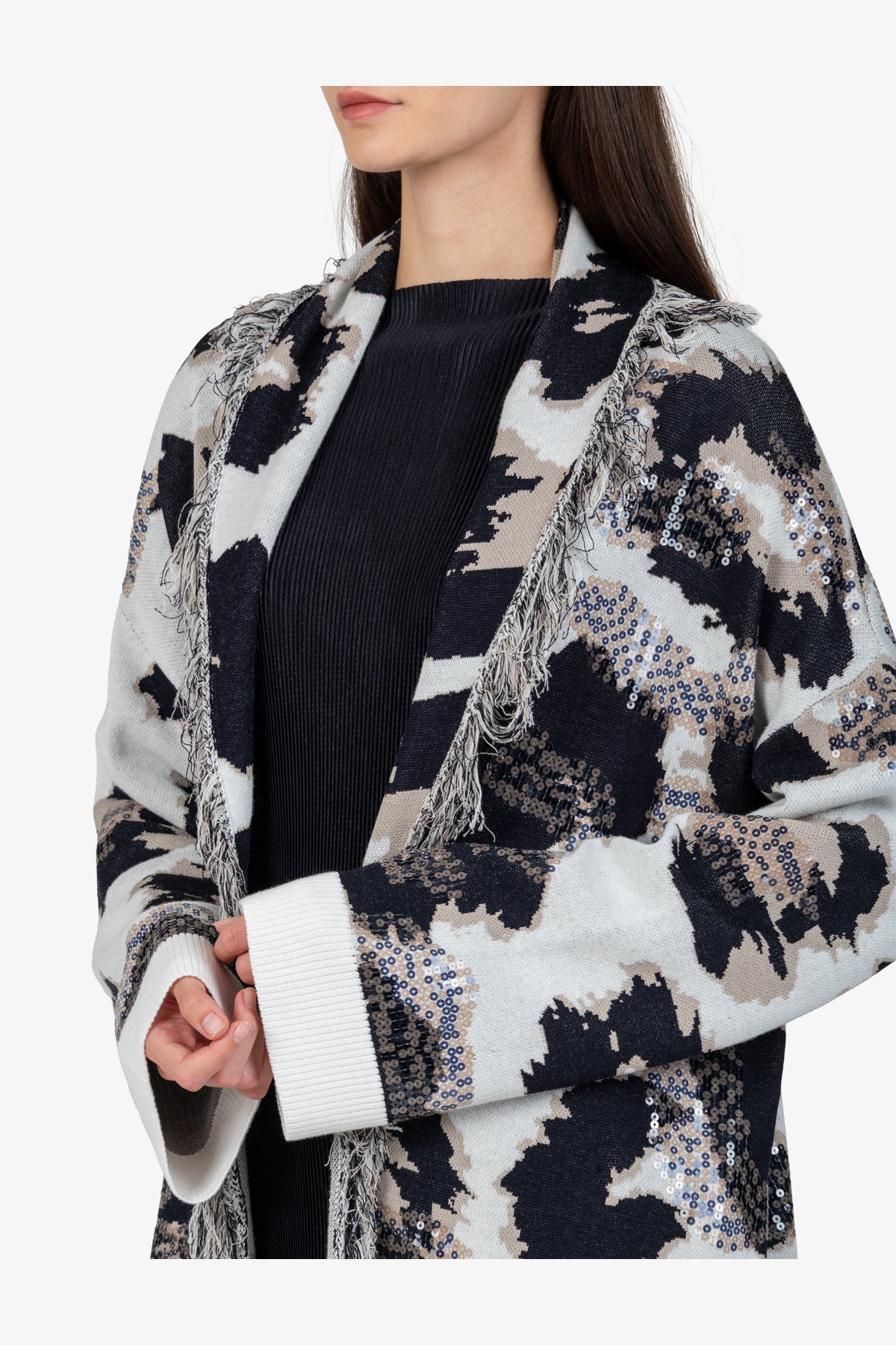 Knitted Coat with Shawl Collar
