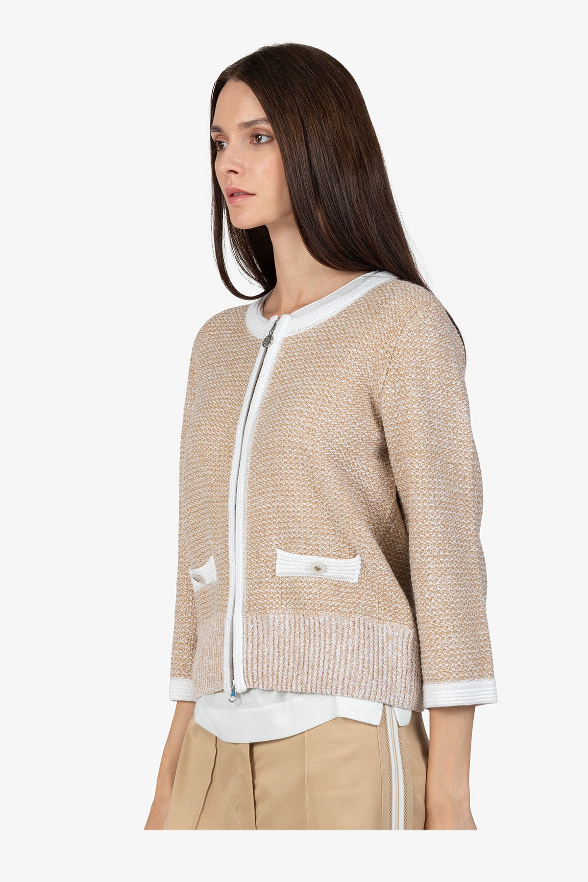 Cardigan with Stand-up Collar