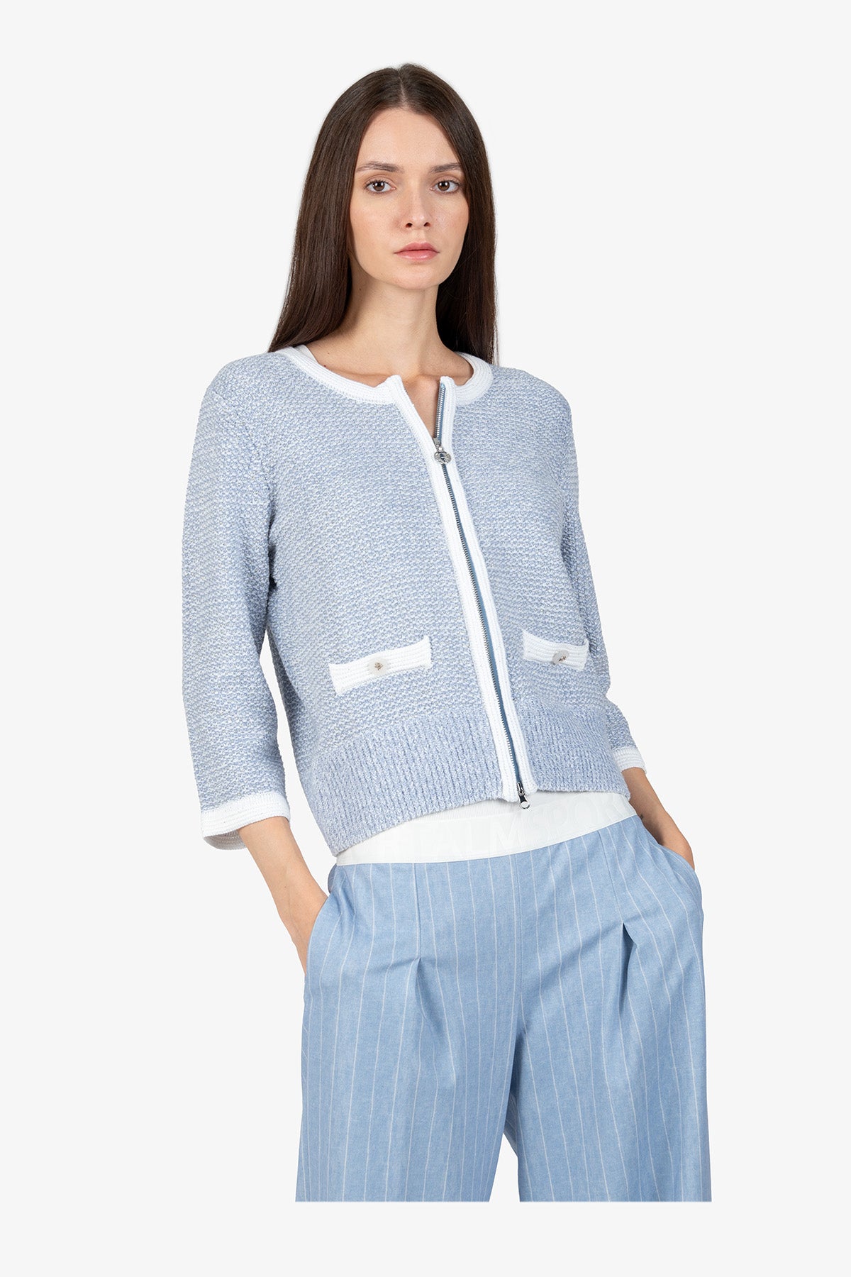 Cardigan with Stand-up Collar