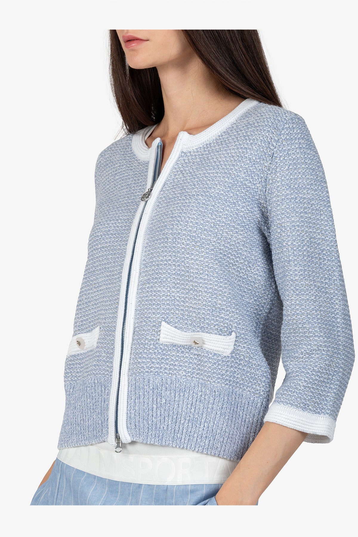 Cardigan with Stand-up Collar