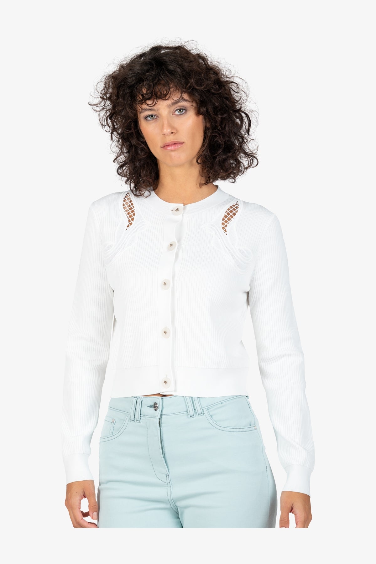 Cardigan with Round Neckline