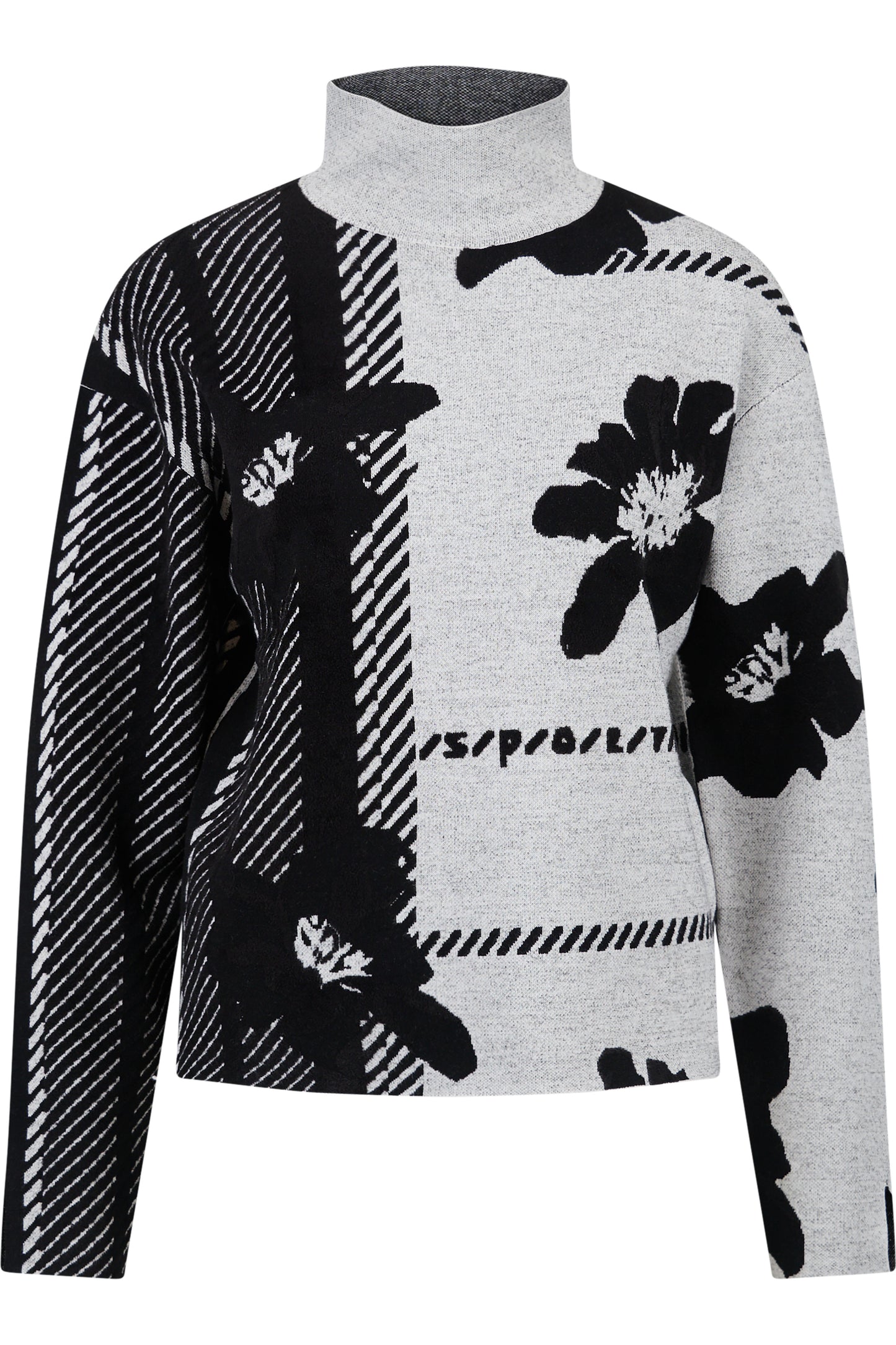 Jumper in Abstract Check Jacquard