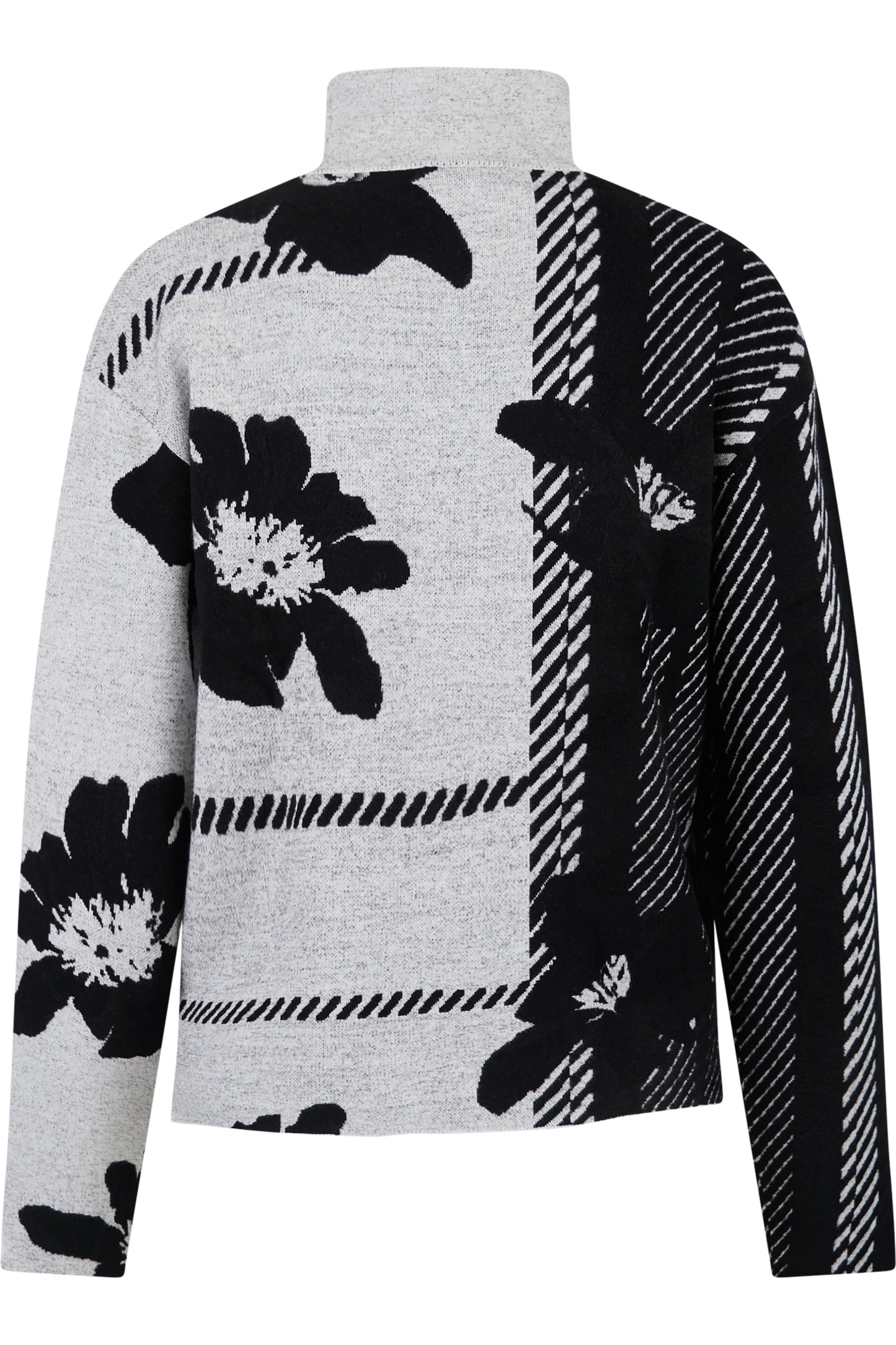 Jumper in Abstract Check Jacquard