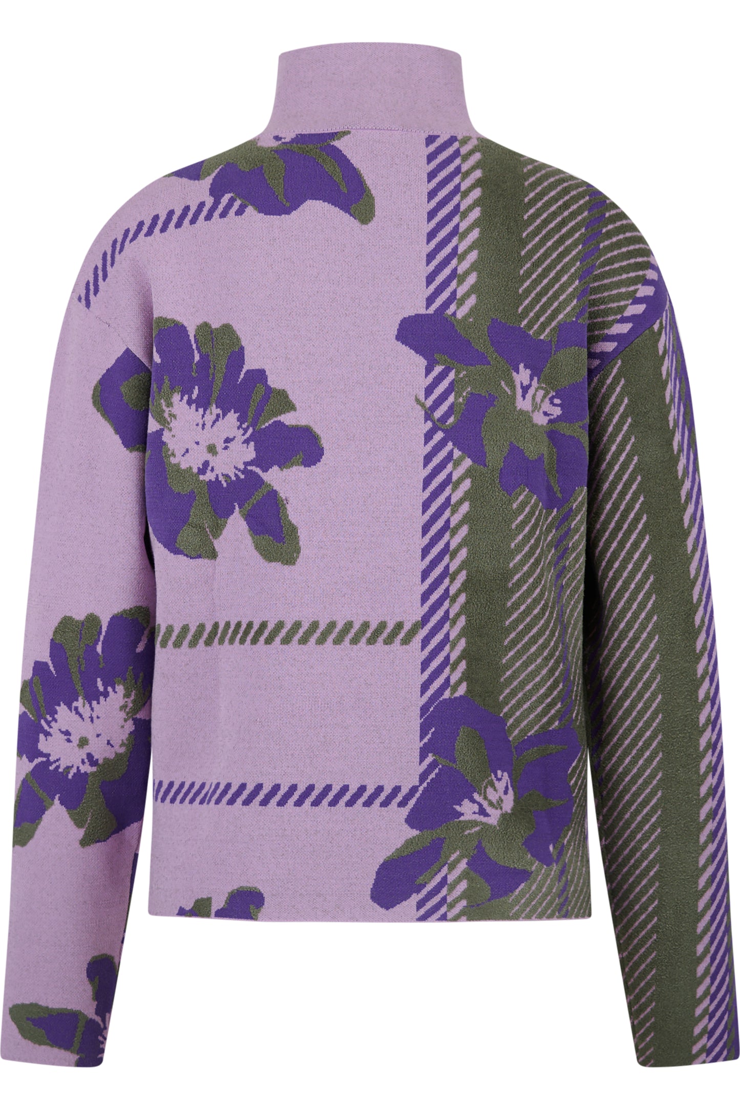 Jumper in Abstract Check Jacquard