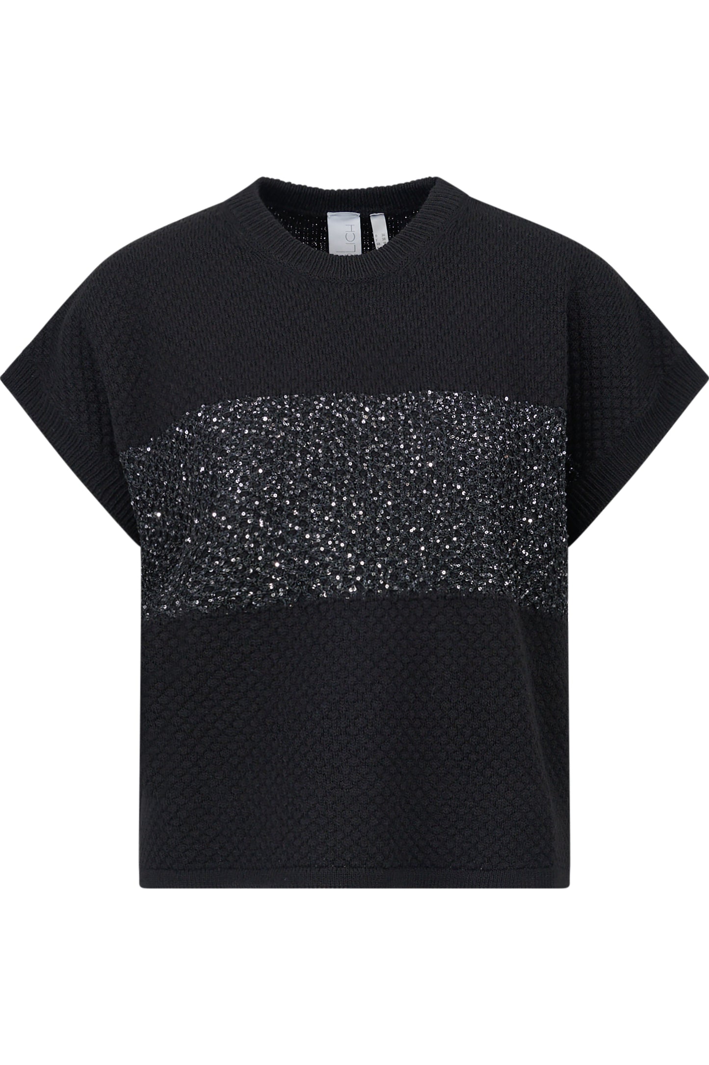 Sleeveless Jumper with Sequinned Knit