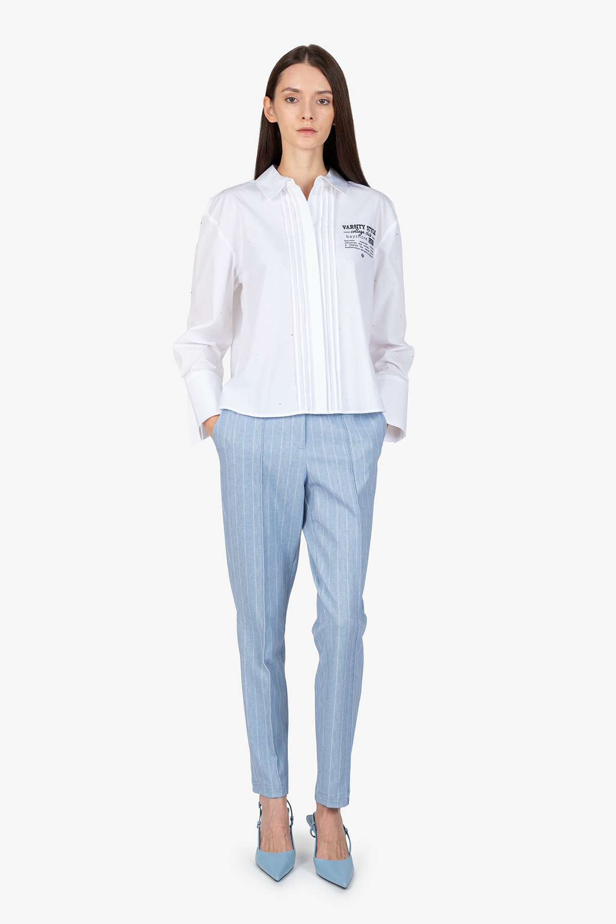 Blouse with Shirt Collar