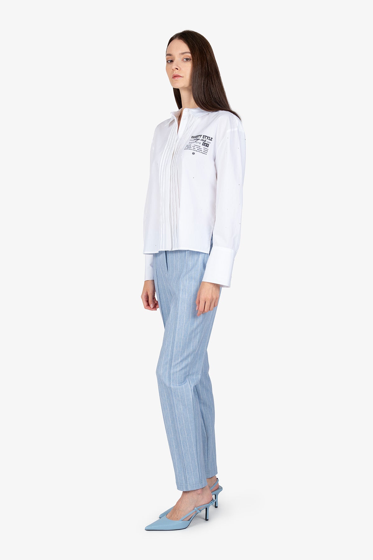 Blouse with Shirt Collar