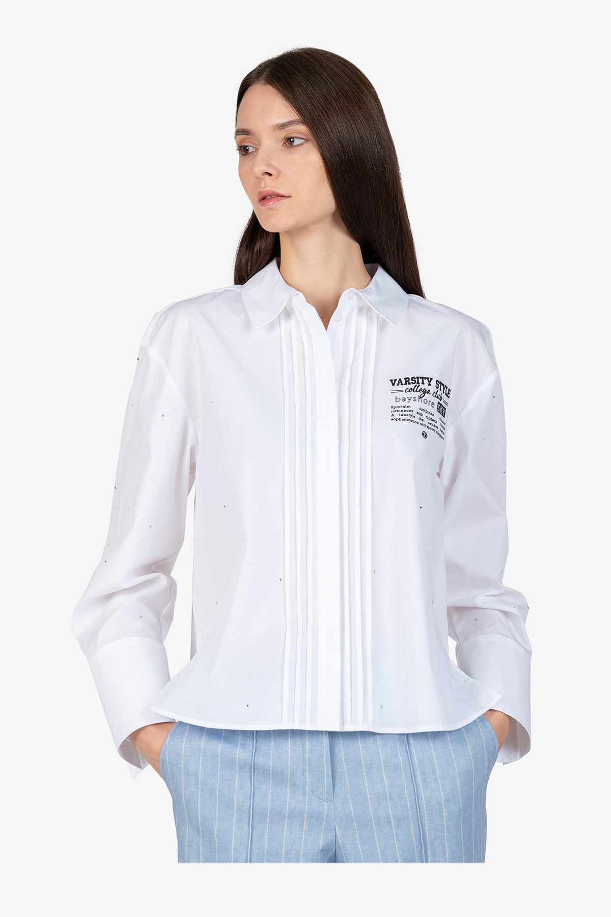 Blouse with Shirt Collar