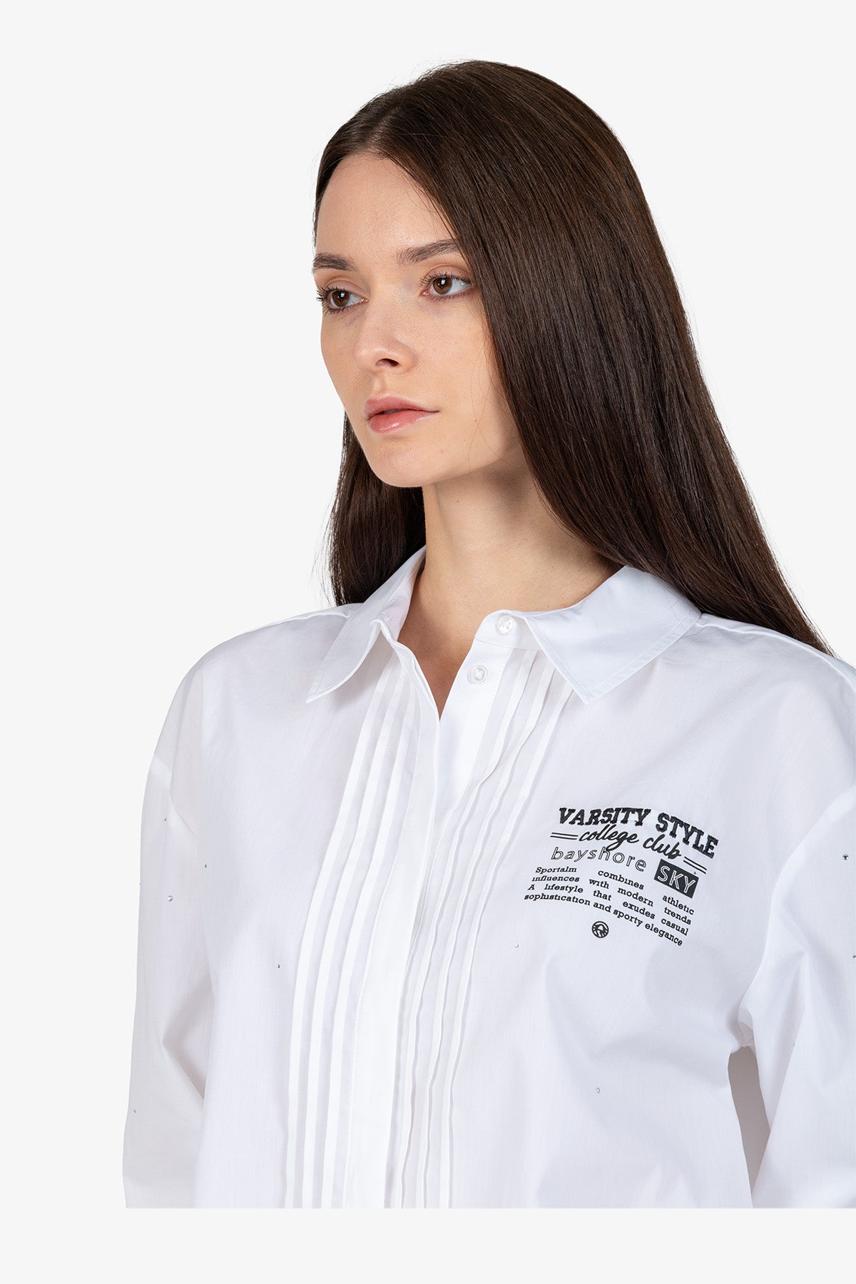 Blouse with Shirt Collar