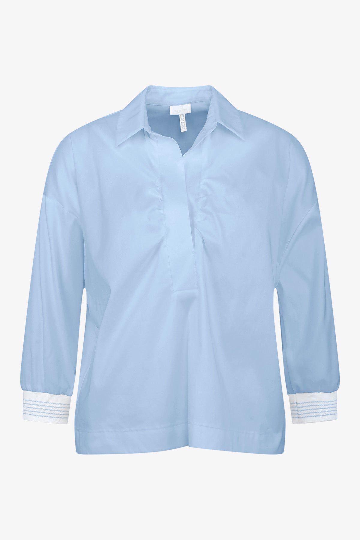 Short Blouse with Shirt Collar