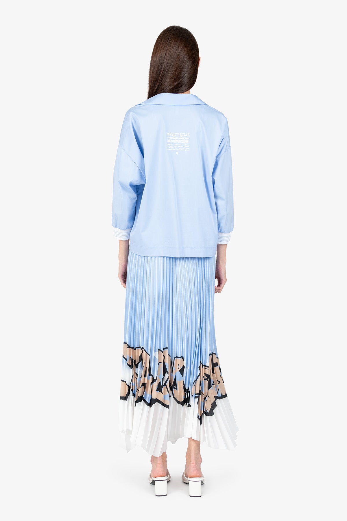 Short Blouse with Shirt Collar
