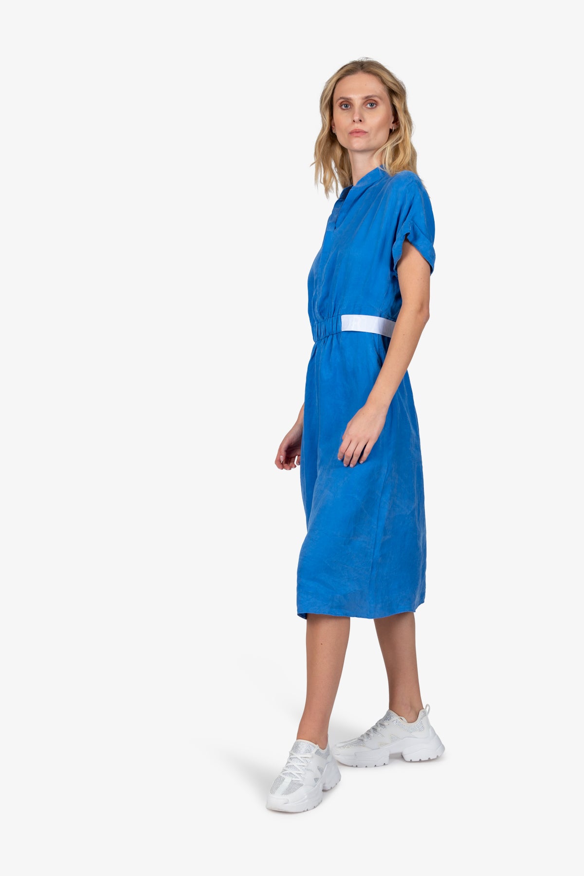 Dress with Stand-up Collar