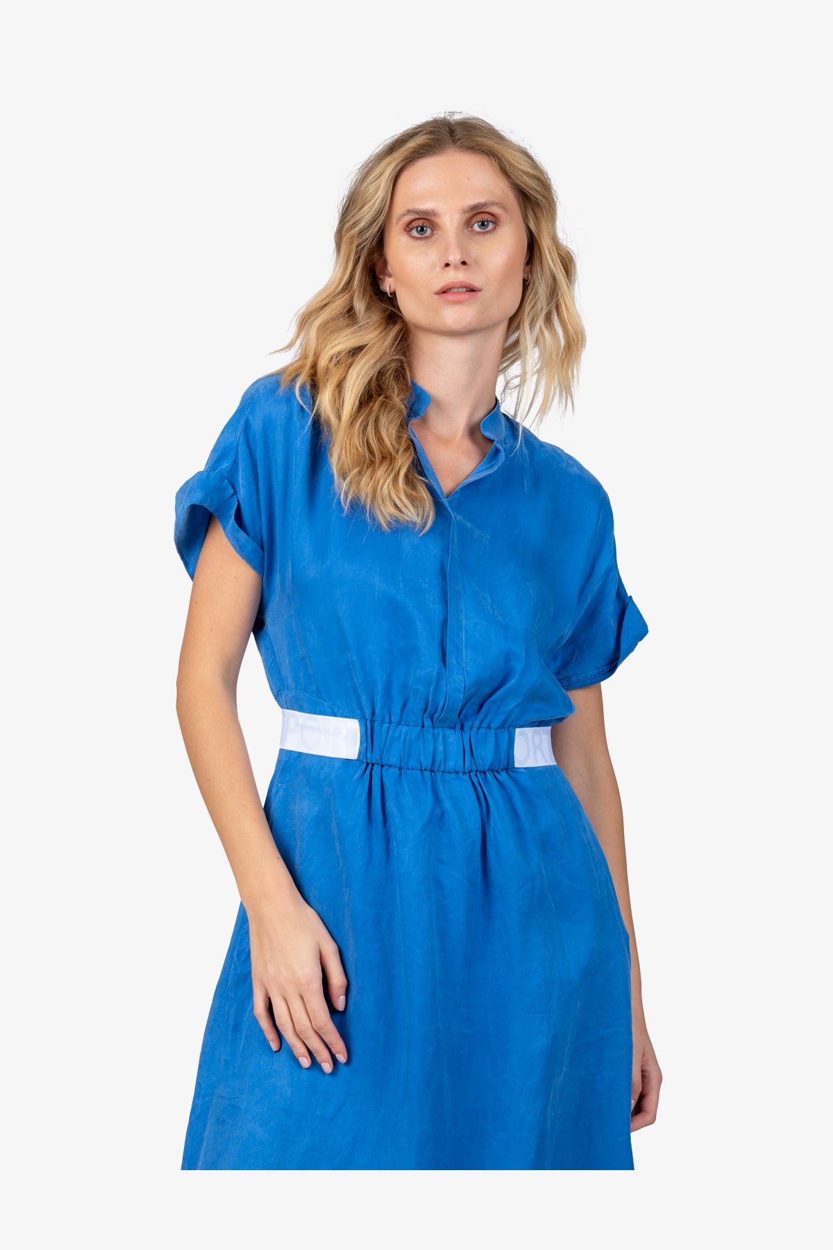 Dress with Stand-up Collar