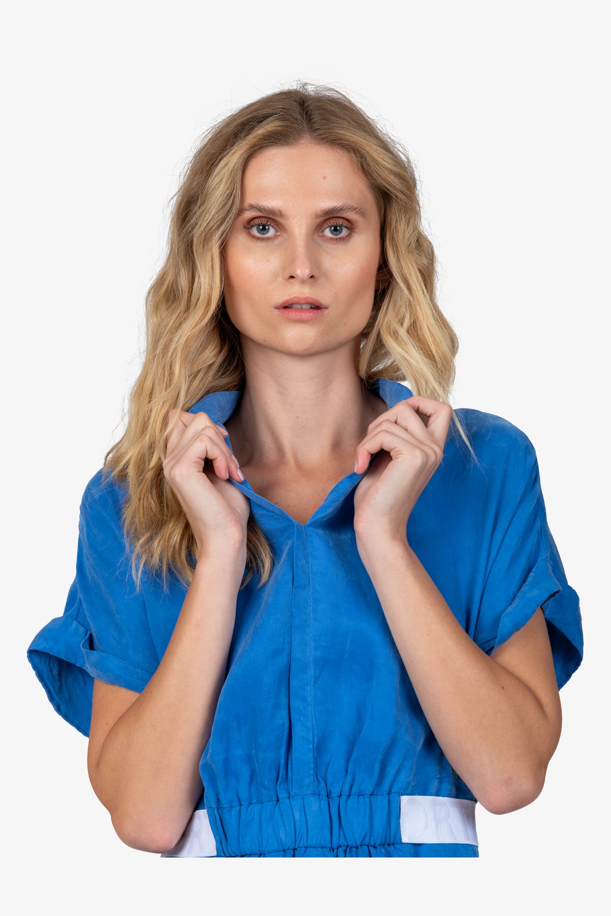 Dress with Stand-up Collar