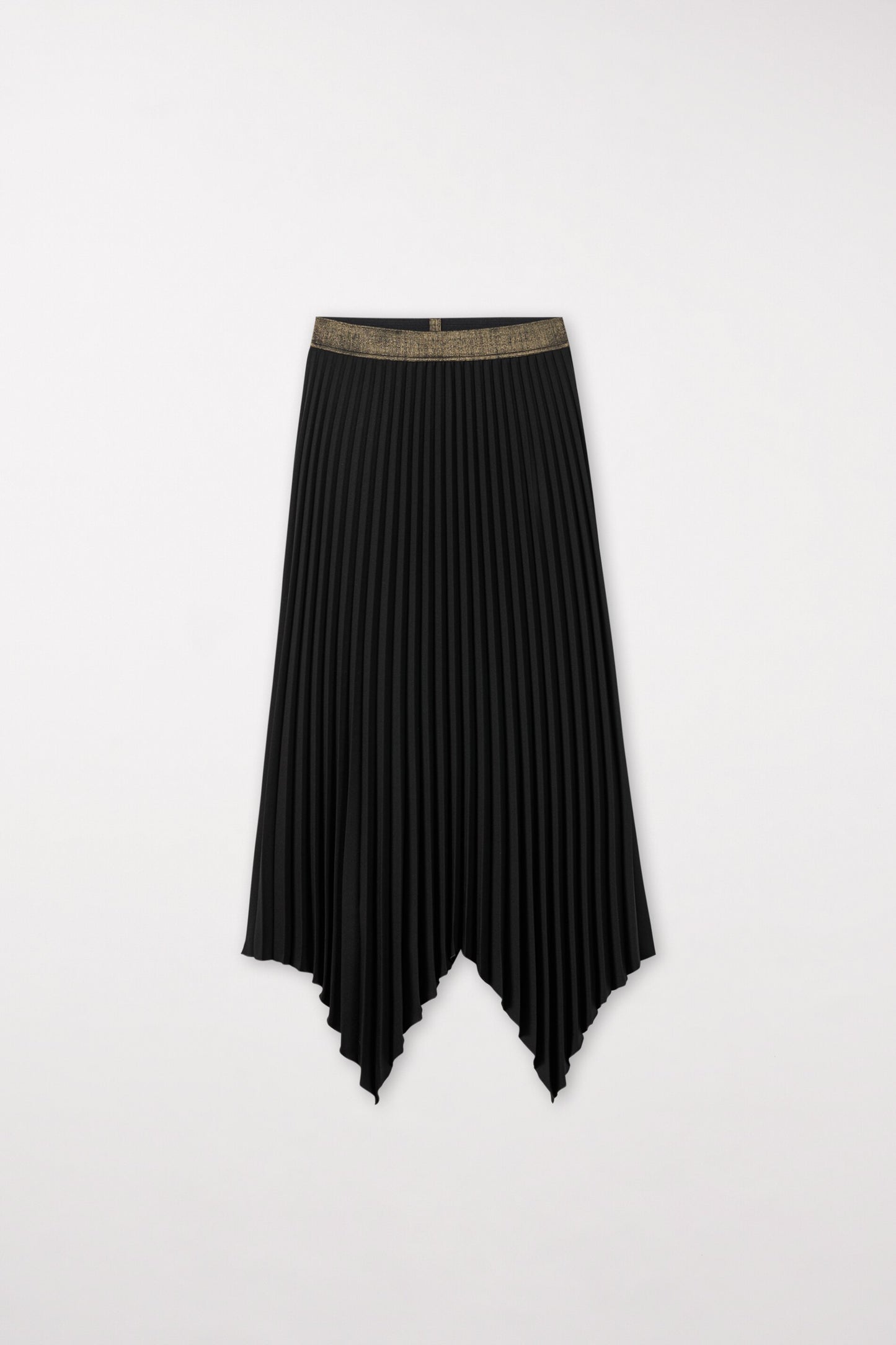 Pleated Skirt with Asymmetrical hem