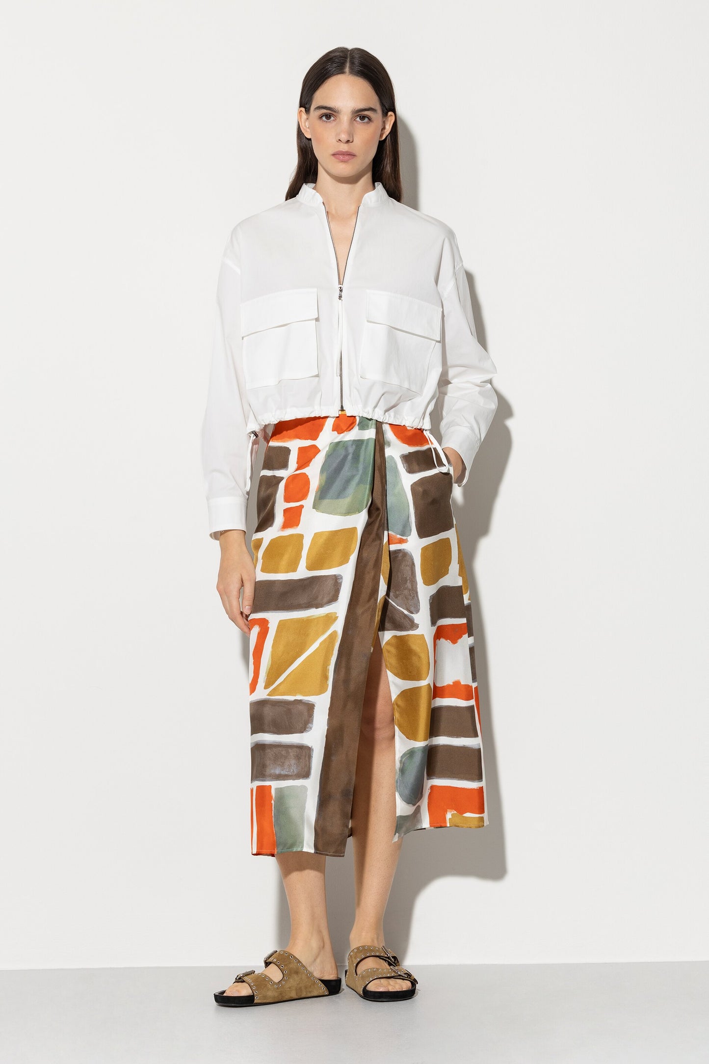 Skirt with Ethnic Print