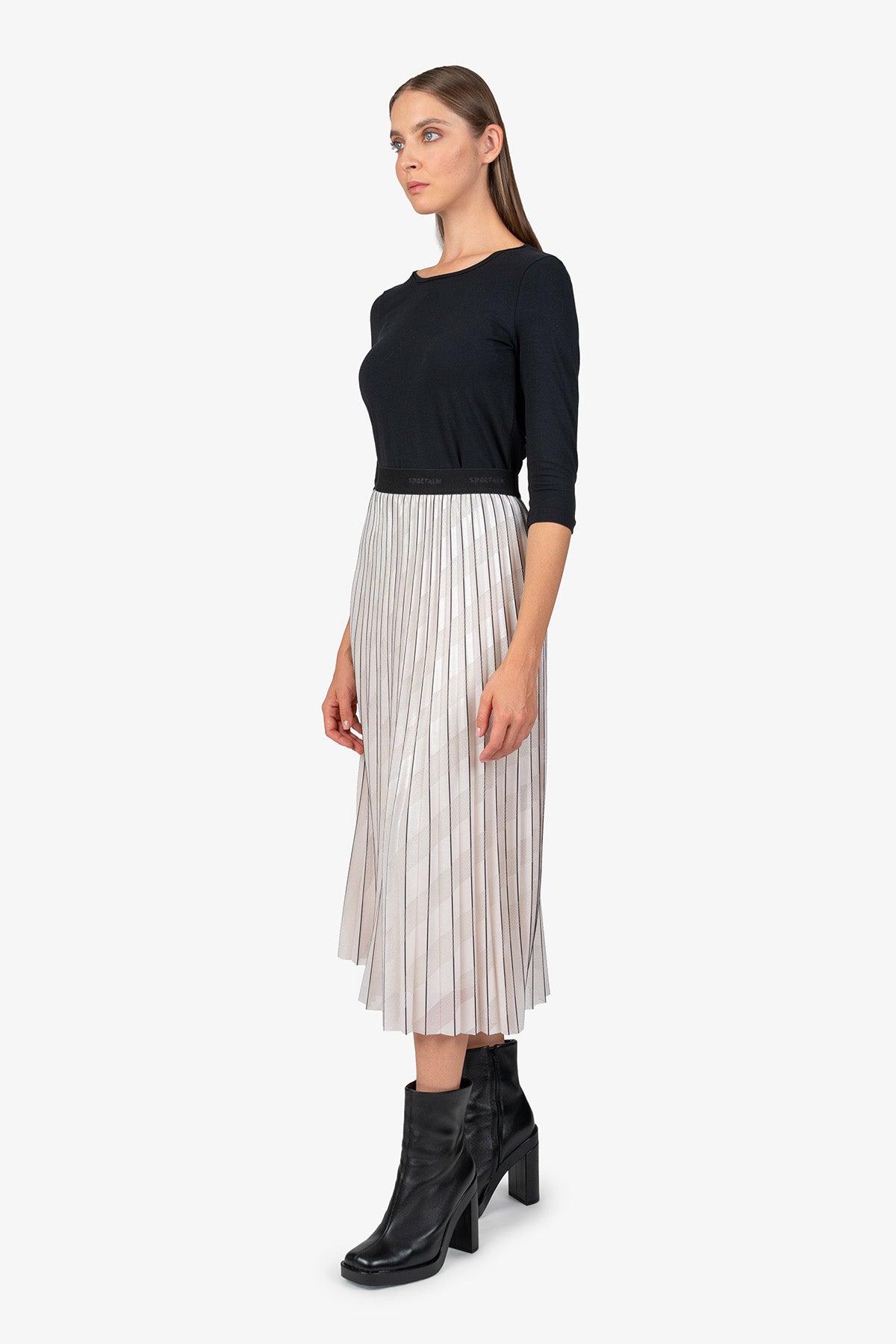 Long Pleated Skirt