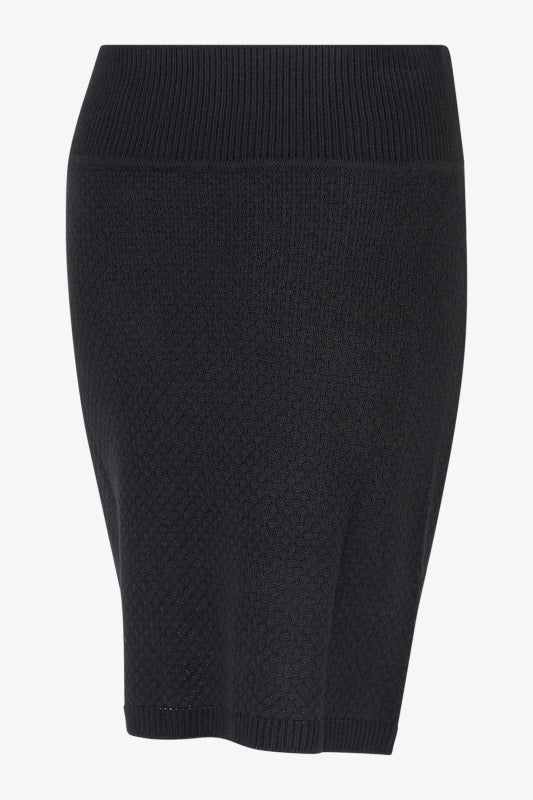 微閃粗眼針織拼接鬆緊腰半身裙