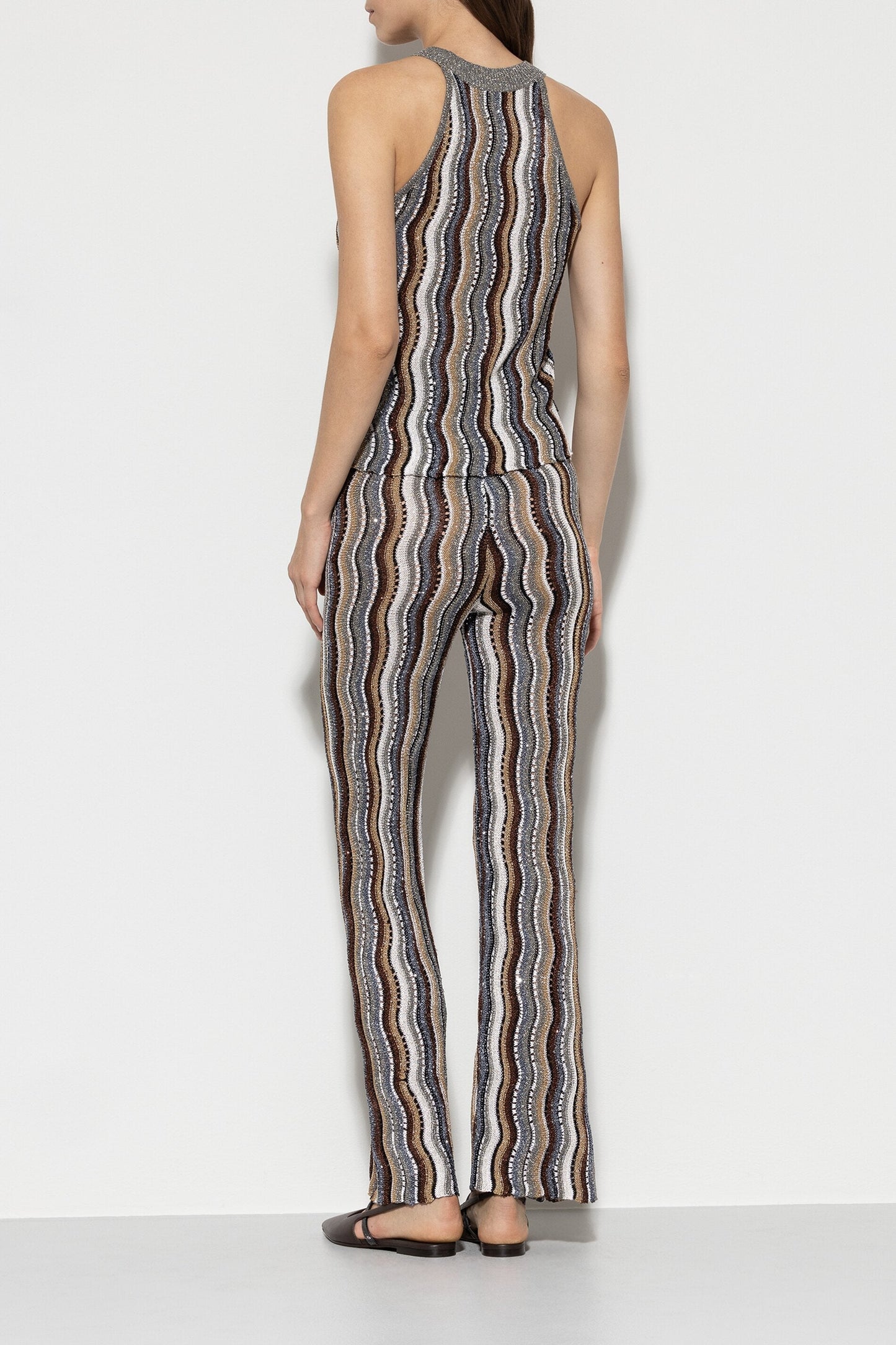 Knitted Trousers with Fancy Stripe