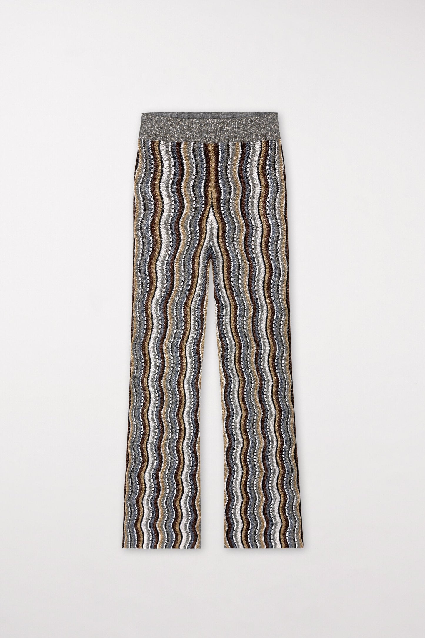 Knitted Trousers with Fancy Stripe