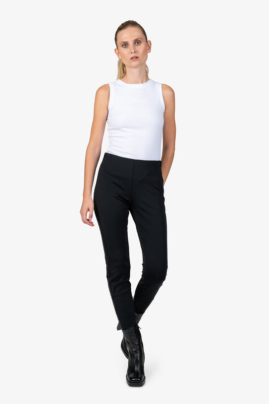 Logo印字側飾邊修身長褲