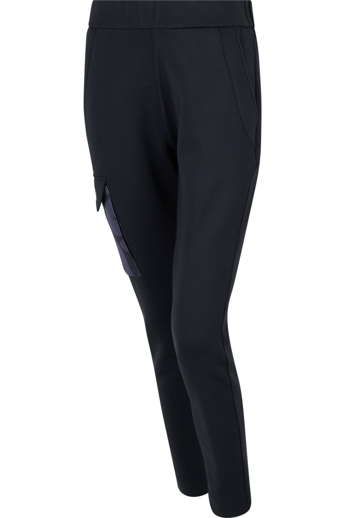 鬆緊腰豹紋印花翻蓋大口袋休閒褲