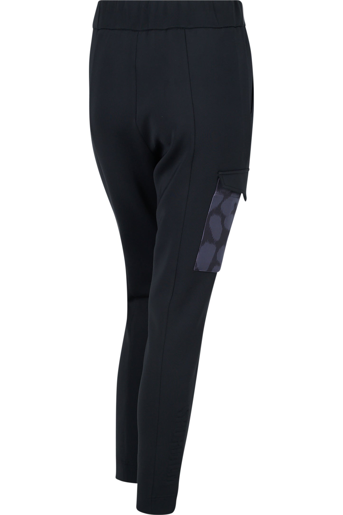 鬆緊腰豹紋印花翻蓋大口袋休閒褲