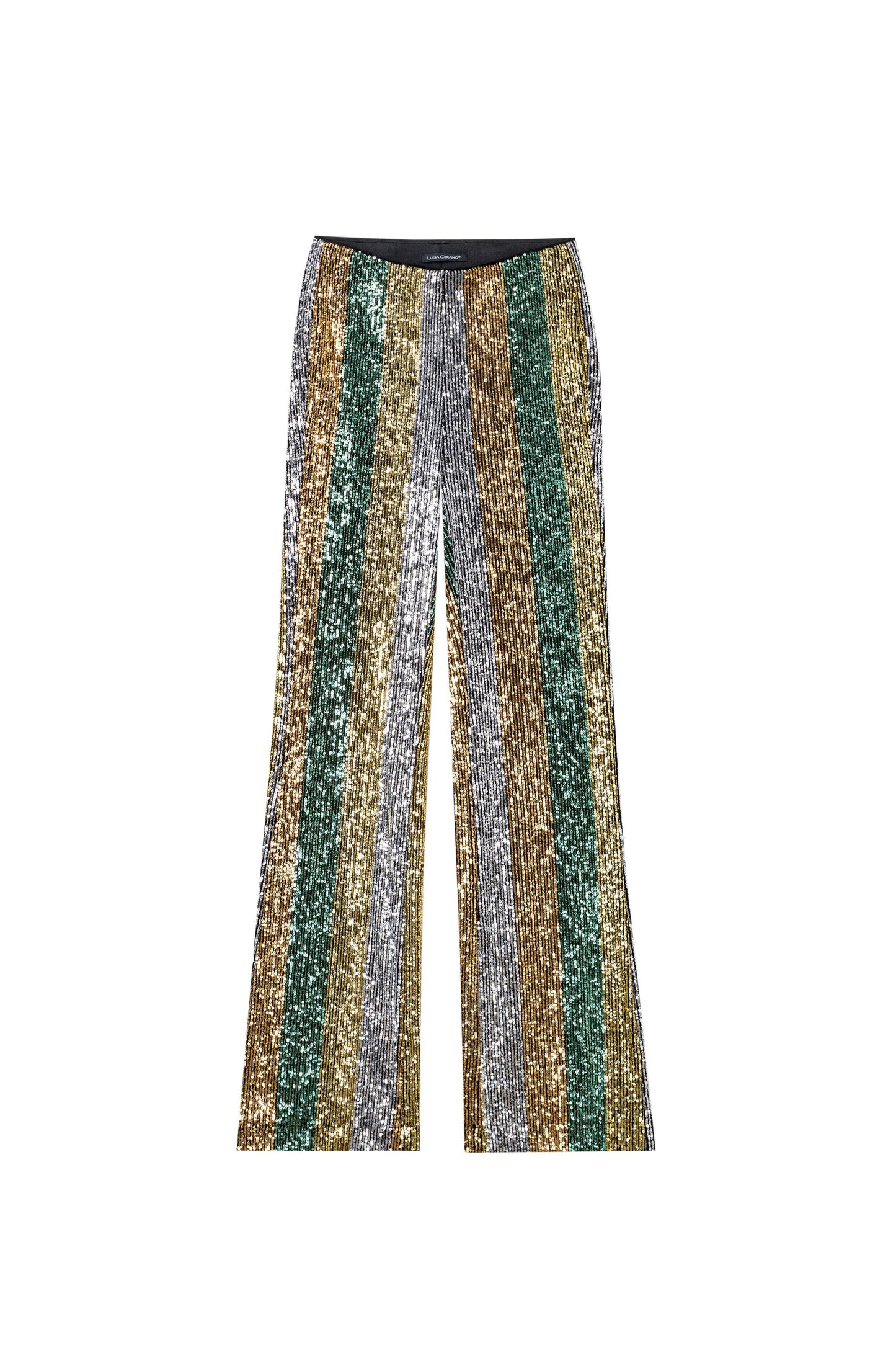 Flared Pants with stripy Sequins