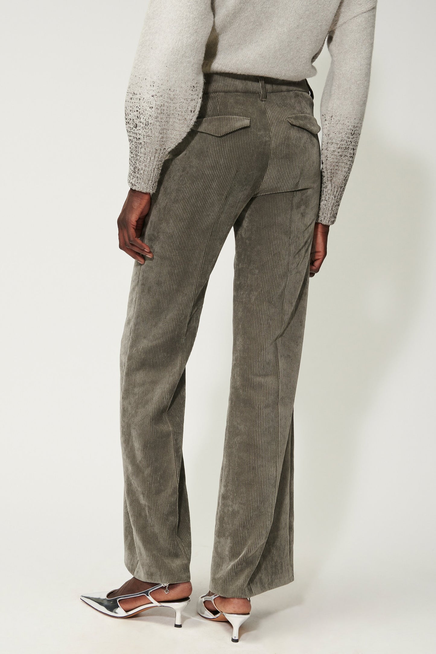 Bootcut Pants with pressed creases