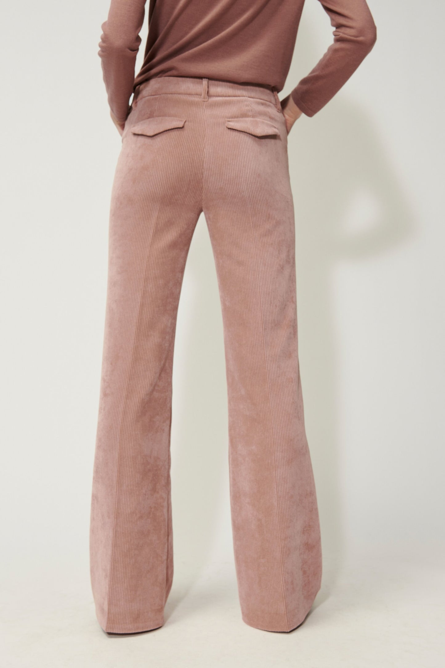 Bootcut Pants with pressed creases