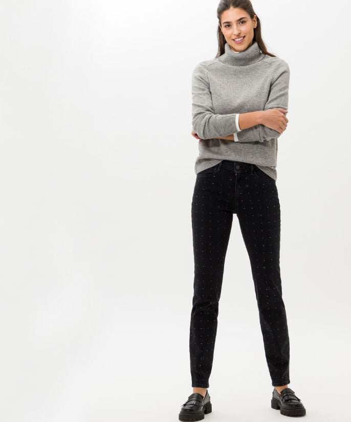 Five-Pocket-Jeans with Rhinestone