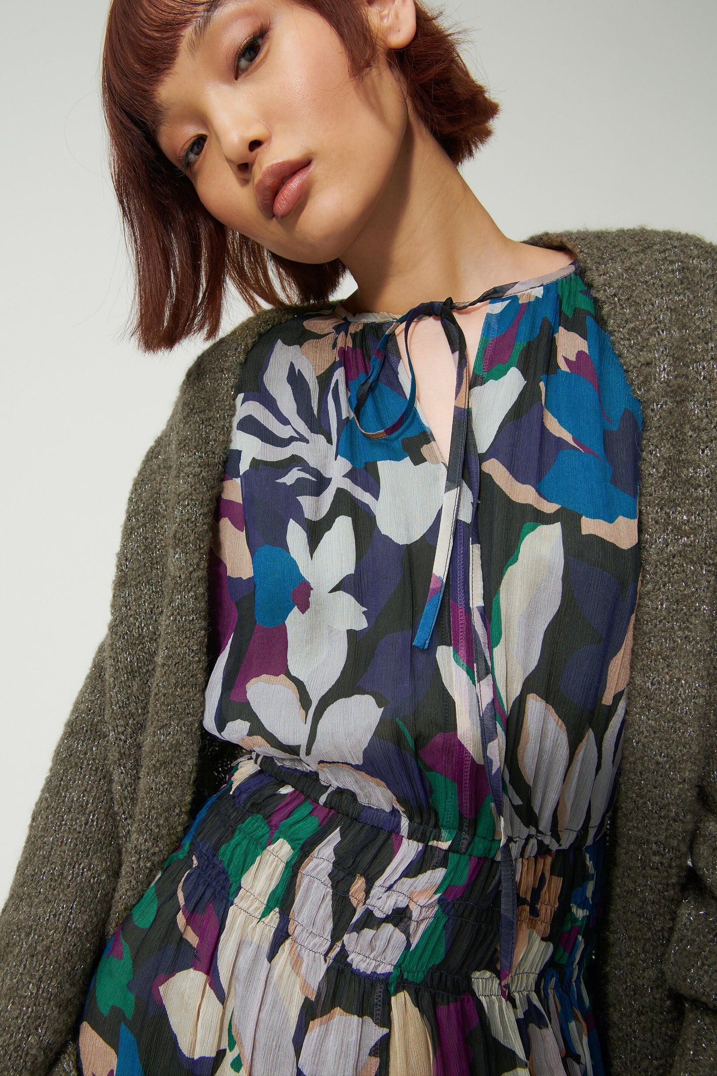 Silk Dress with Floral print