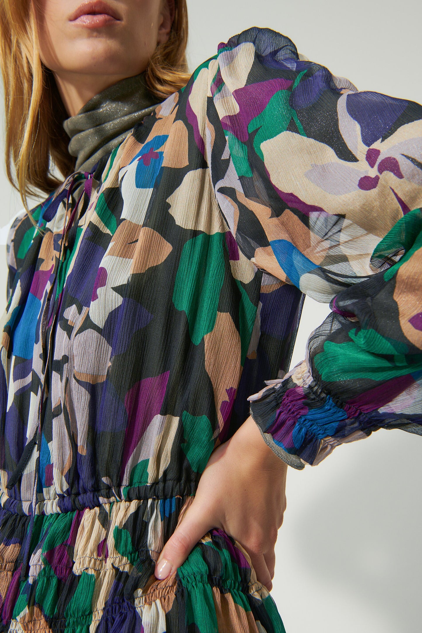 Silk Dress with Floral print