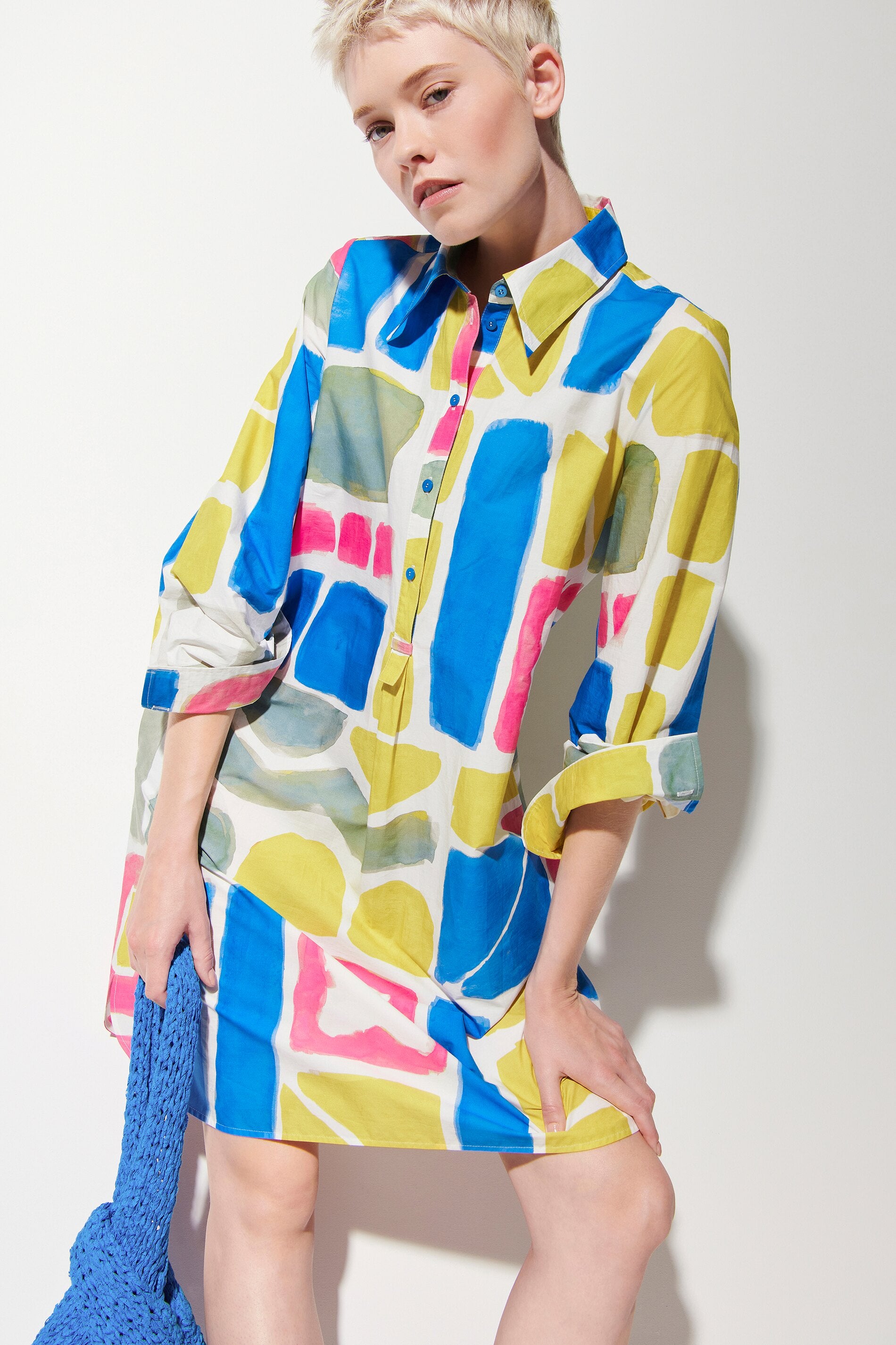 ethnic shirt dress Safah Half & Half Shirt Dress Ethnic Finery