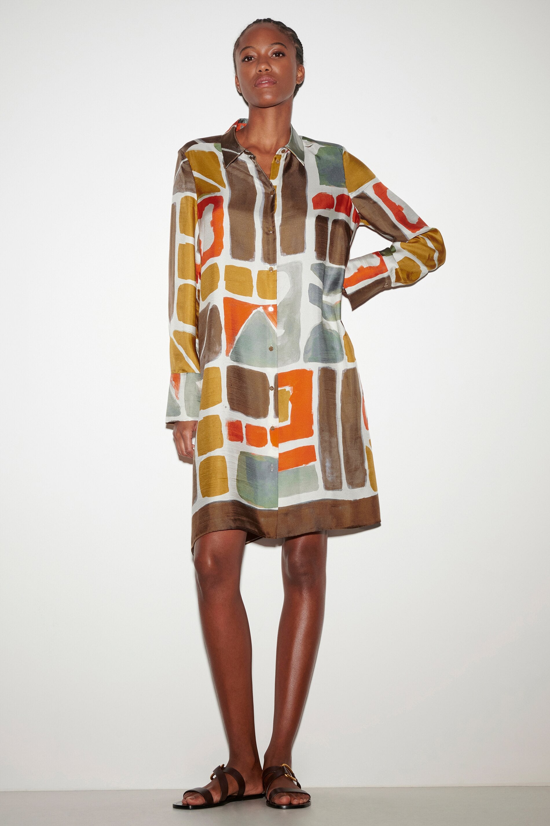 LUISA CERANO Shirt Dress with Ethnic Print Karin Veit