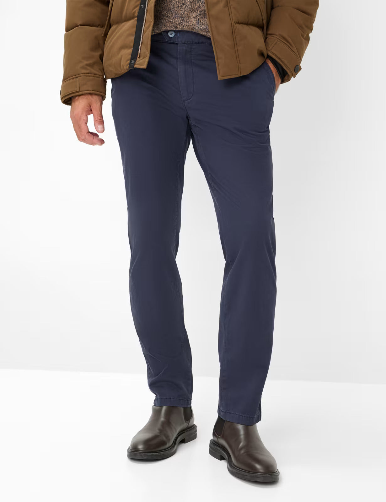 Triple Stone: Flat Front Pants in Regular Fit