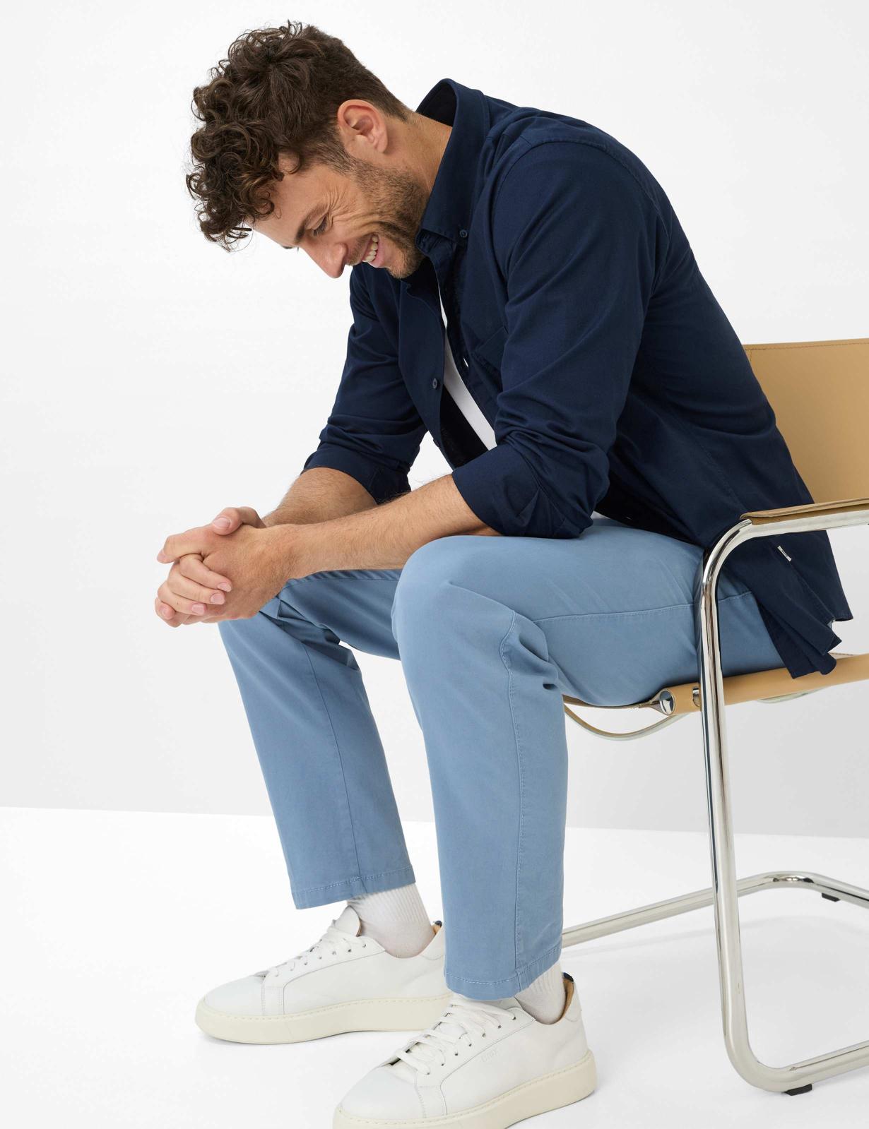Triple Stone: Flat Front Pants in Regular Fit
