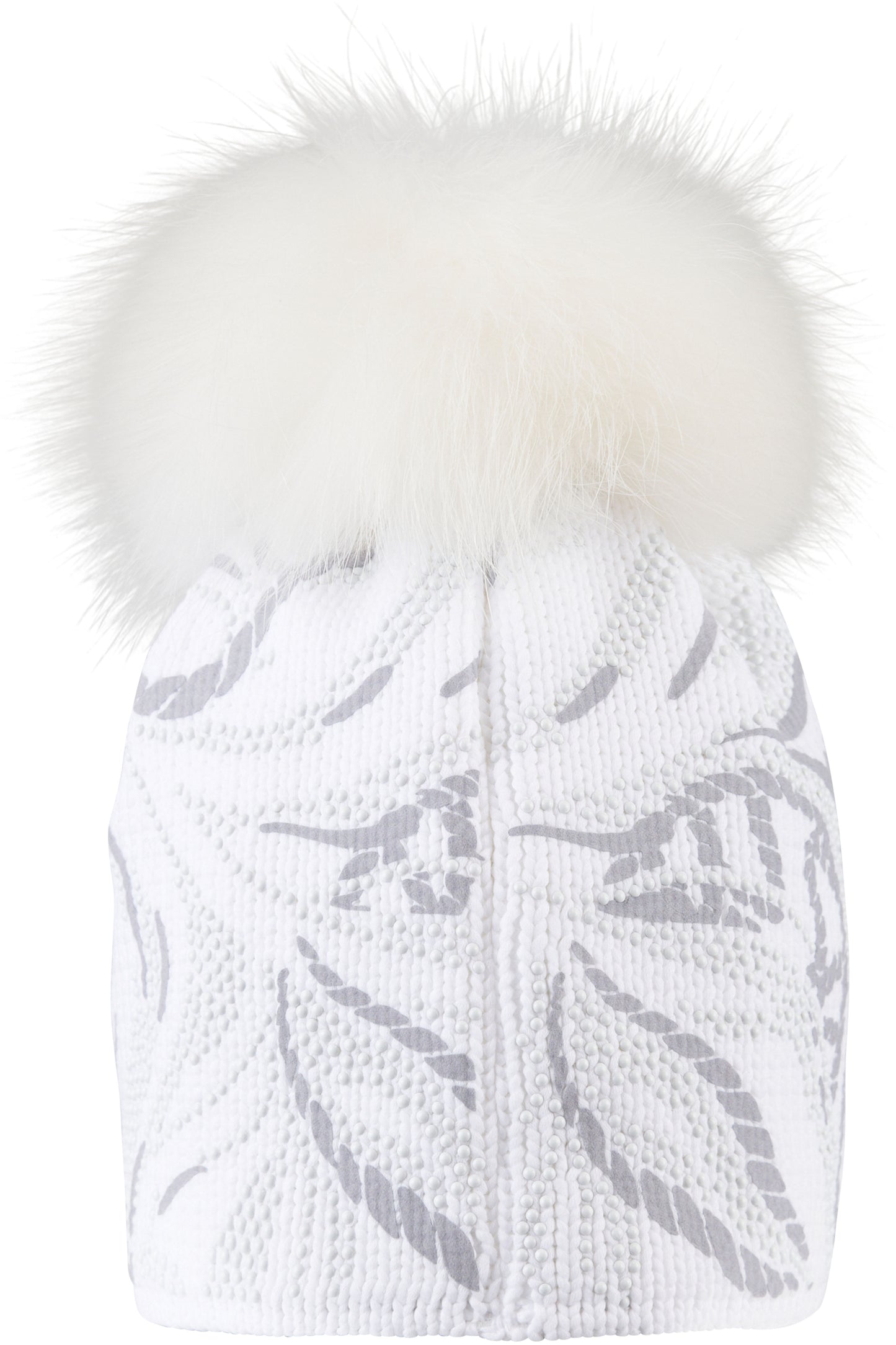 Knit Hat with Real Fur Pom-pom