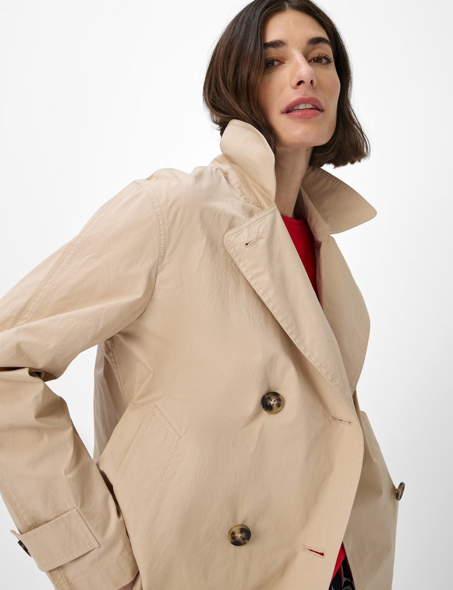 Gabardine: Caban Jacket Made of Pure Cotton