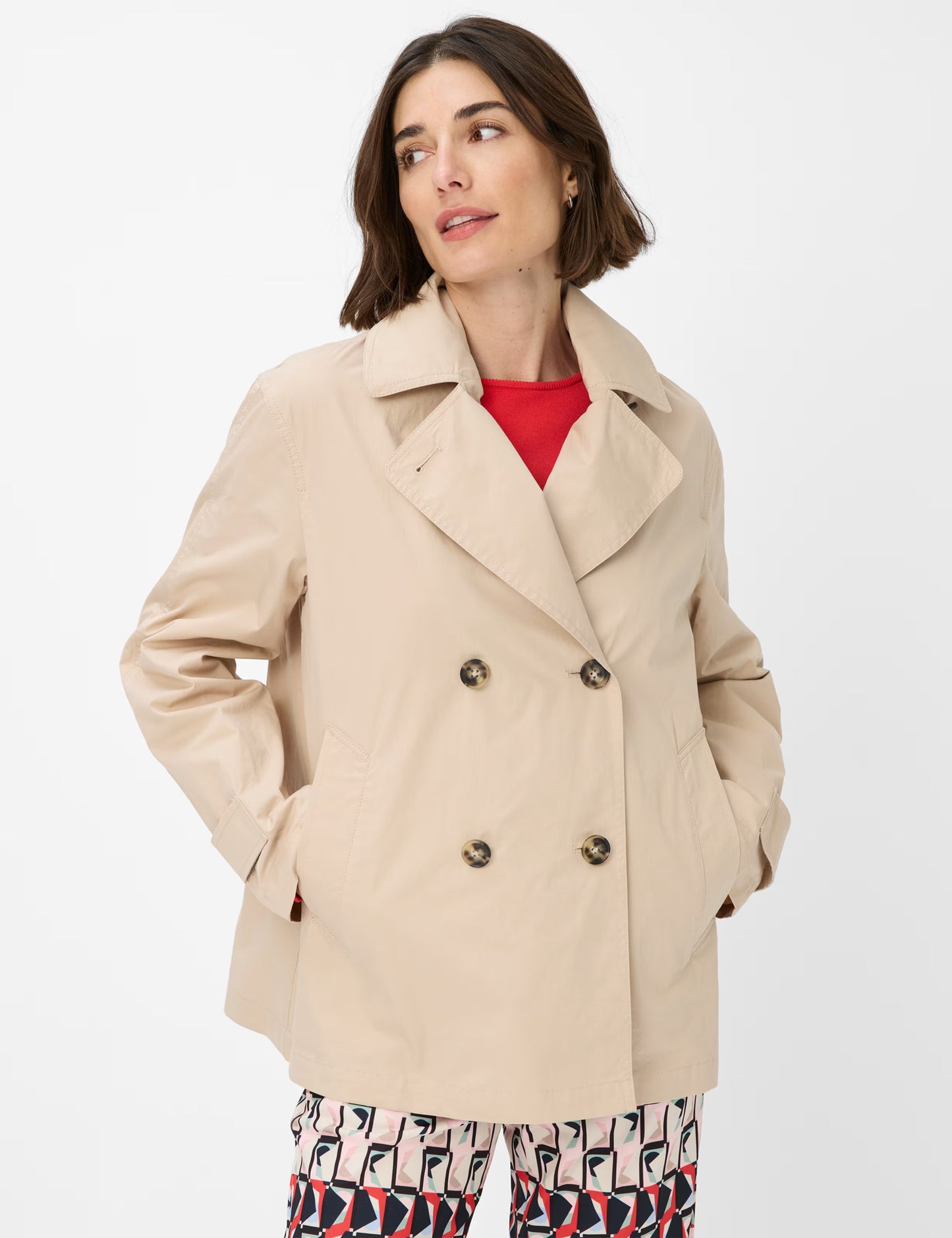Gabardine: Caban Jacket Made of Pure Cotton