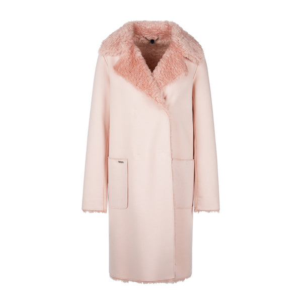 Reversible coat with lapel collar