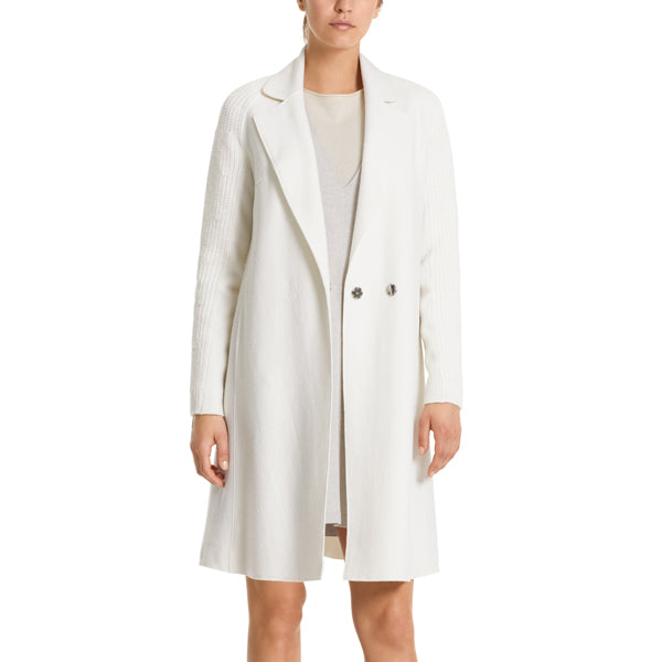 Felt coat with knitted decoration